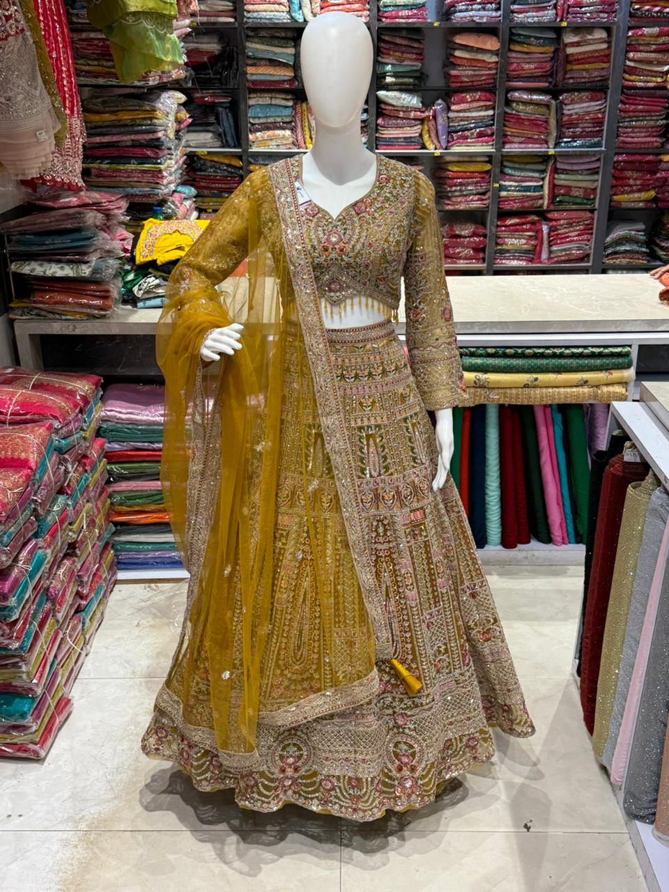 Lehanga With Heavy Embroidery And Stone Work