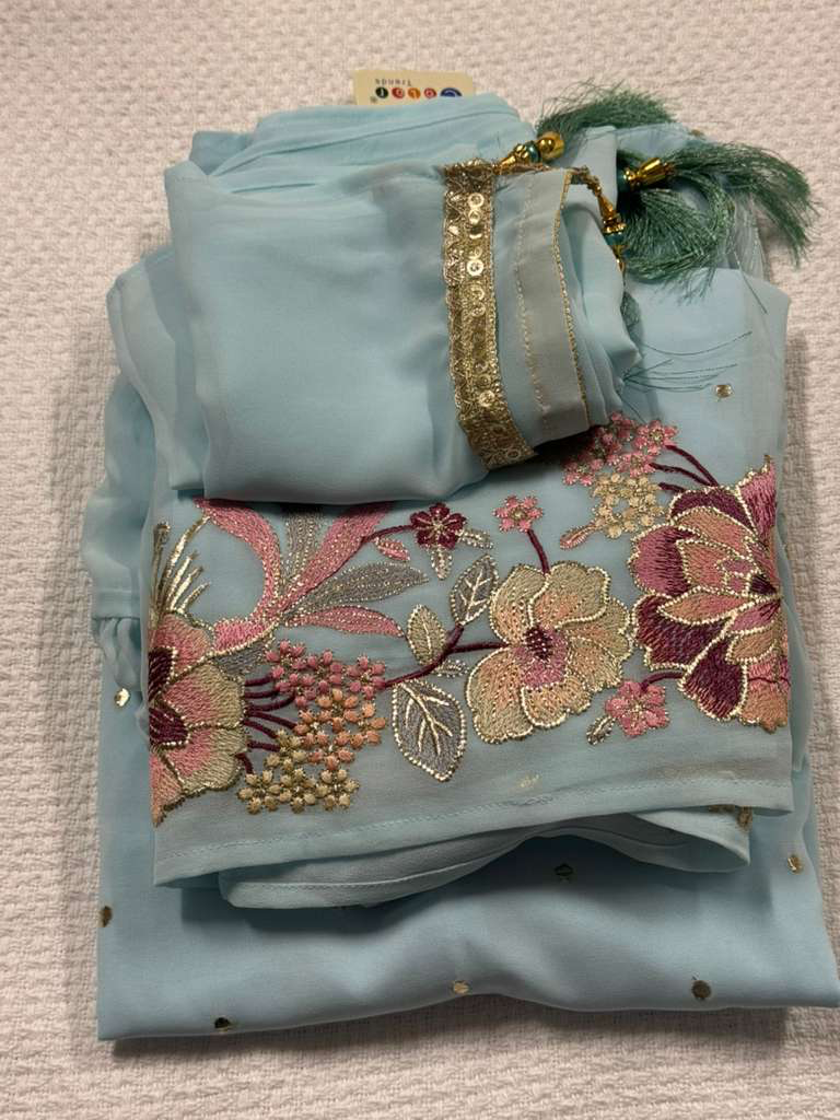 Girls Plazzo Set with embroidary and stone worked