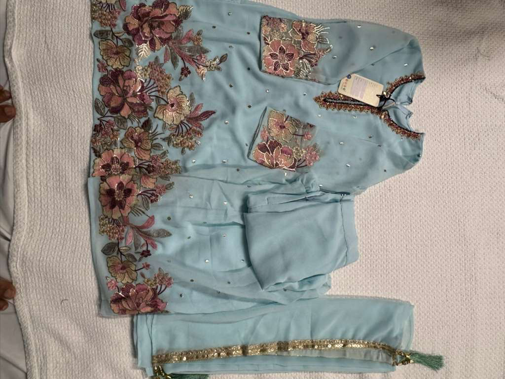 Girls Plazzo Set with embroidary and stone worked