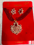 Hydro Crystal Necklace with American Diamond Peacock Motif Pendant Sets.