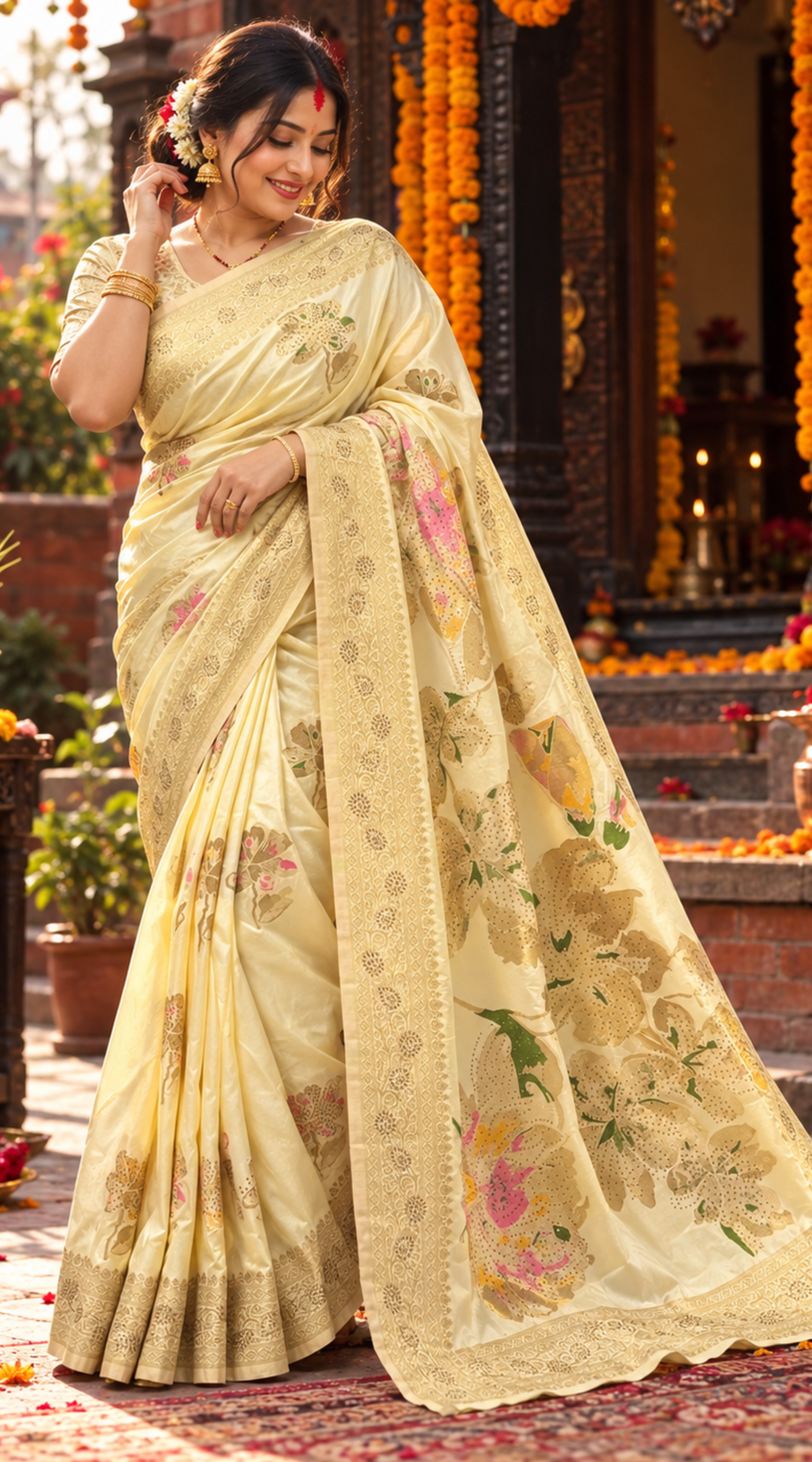 Authentic Banarasi Patrila Seroski Worked Saree With Fully Stiched Blouse